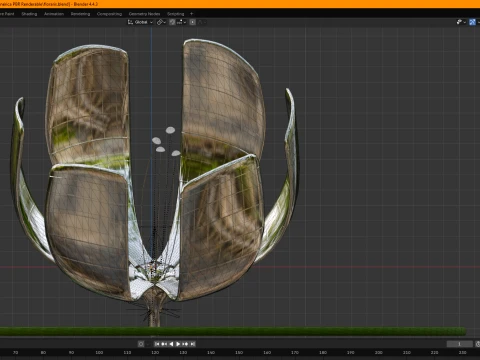 Floralis Generica em tempo real RENDER&Aacute;VEL Modelo 3D