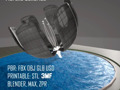 Floralis Generica em tempo real RENDER&Aacute;VEL Modelo 3D