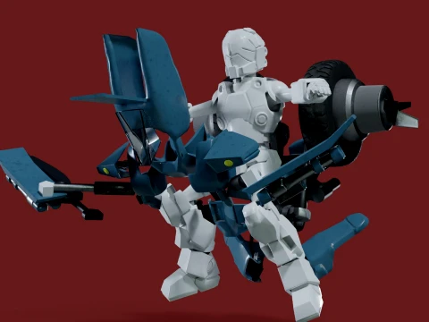 Robotech Veritech Cyclone VR-052 Battler Real-Time 3D Model