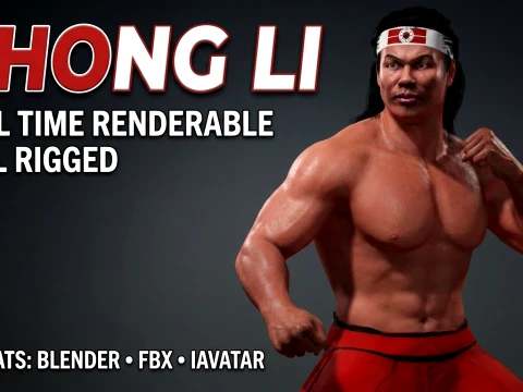 Chong Li Rigged Renderowalna postać 3D w czasie rzeczywistym Model 3D