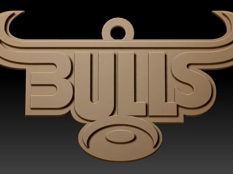 URC Bulls Color Printable keychain 3D Print Model