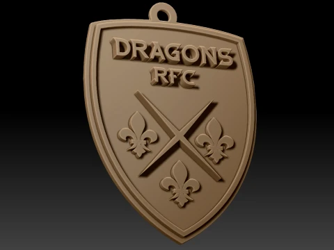 URC Dragons Color Printable keychain 3D Print Model