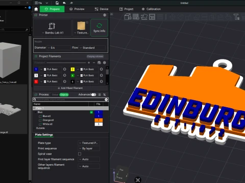 URC Edinburgh Color Printable keychain 3D Print Model
