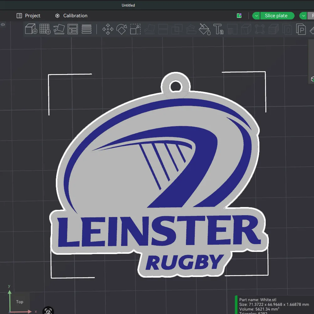 URC Leinster Color Printable keychain 3D Print Model .c4d .max .obj .3ds .fbx .stl .blend 