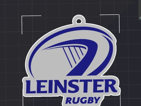 Porte-cl&eacute;s imprimable couleur URC Leinster Modèles 3D en vedette