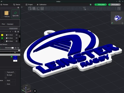URC Leinster Color Printable keychain 3D Print Model