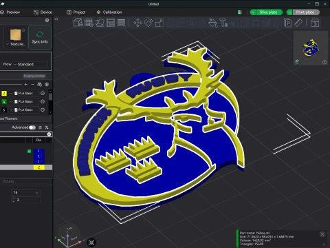 URC Munster Color Printable keychain 3D Print Model