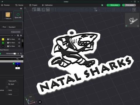 URC Sharks Color Printable keychain 3D Print Model