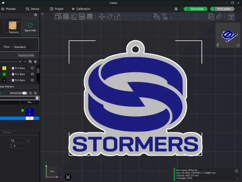 URC Stormers Color Printable keychain 3D Print Model