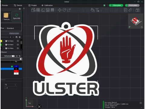 URC Ulster Color Printable keychain 3D Print Model