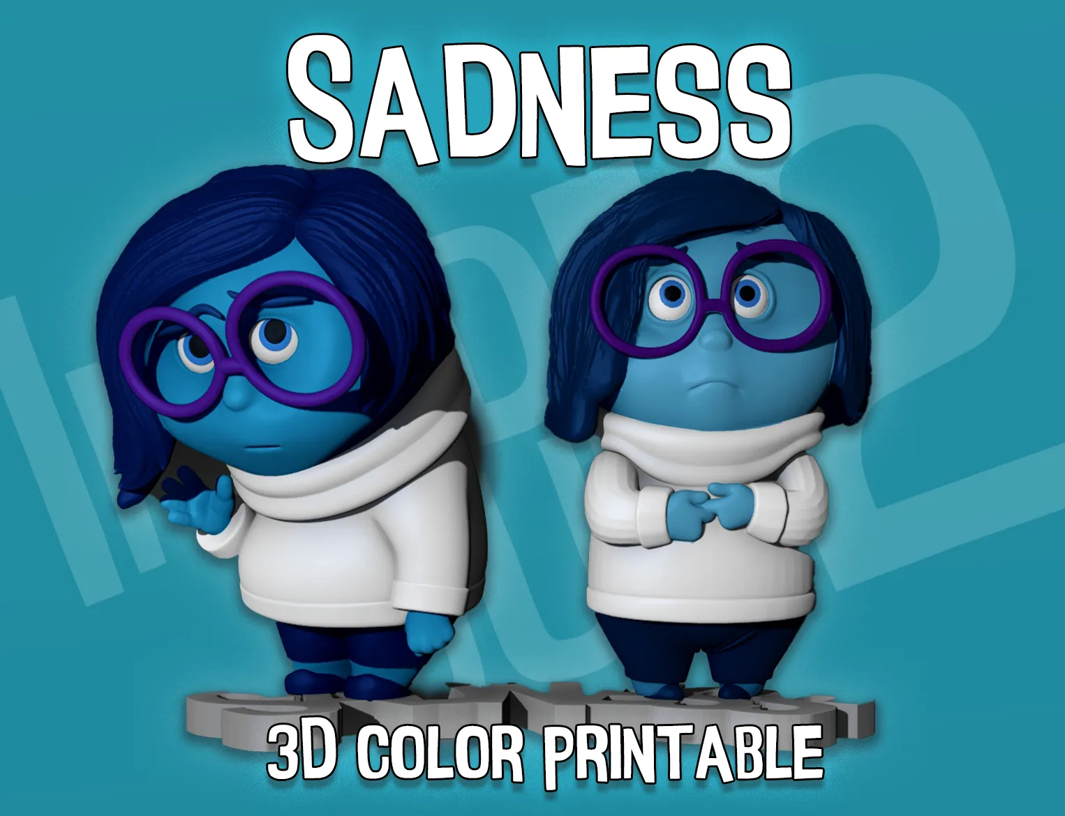 Sadness from Inside Out Color printable 3D Print Model .c4d .max .obj .3ds .fbx .stl .blend 