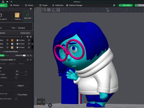 Sadness from Inside Out Color printable 3D Print Model
