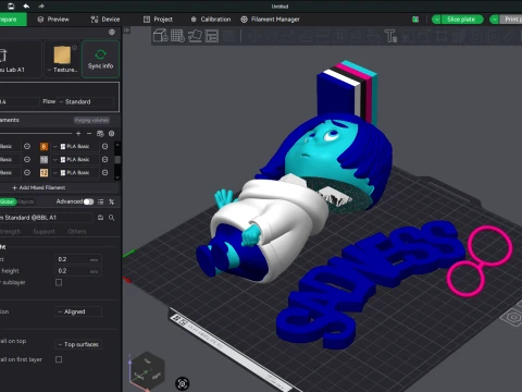 Sadness from Inside Out Color printable 3D Print Model