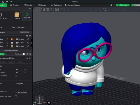 Sadness from Inside Out Color printable 3D Print Model