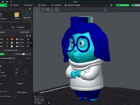 Sadness from Inside Out Color printable 3D Print Model