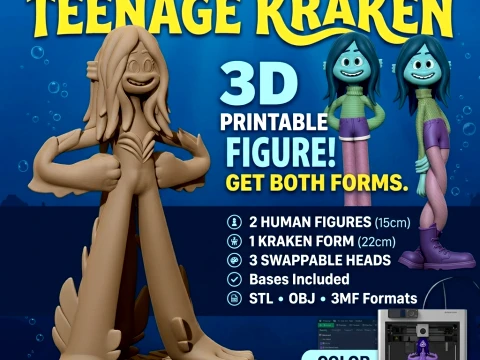 Ruby Gillman Teenage Kraken Color printable figure pack 3D Print Model