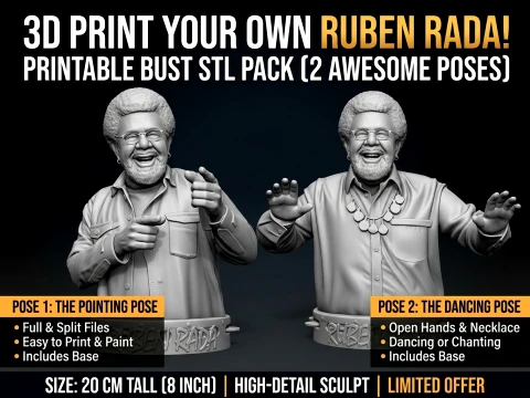 Ruben Rada printable bust 3D Принт Модель