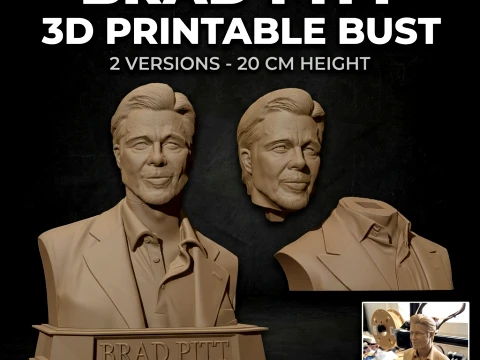 Brad Pitt 3D Printable Bust 3D Baskı Modeli