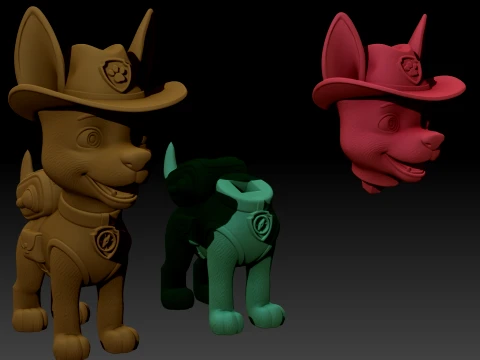 PAW Patrol Tracker 3D Printable Figure 3D Print Model