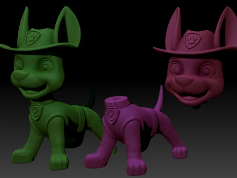 PAW Patrol Tracker 3D Printable Figure 3D Print Model