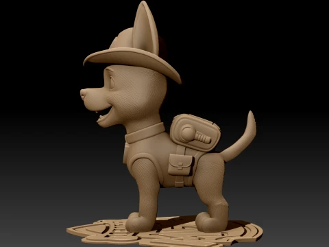 PAW Patrol Tracker 3D Printable Figure 3D Print Model