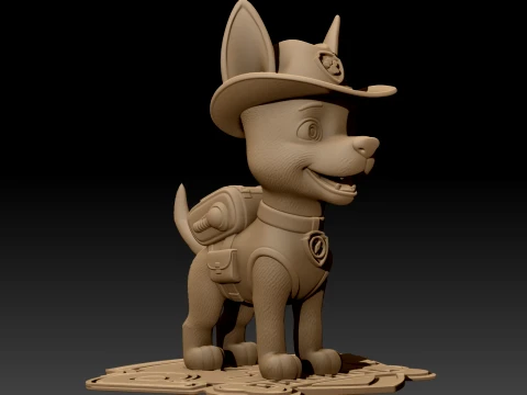 PAW Patrol Tracker 3D Printable Figure 3D Print Model