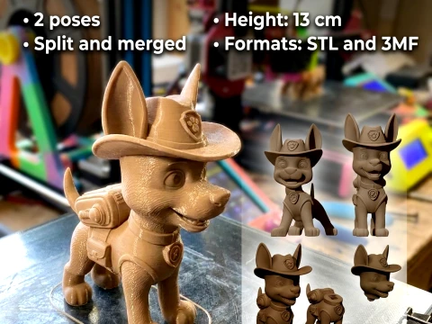 PAW Patrol Tracker 3D Printable Figure 3D Print Model