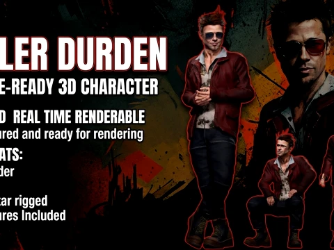 Tyler Durden spielbereiter 3D-Charakter 3D Modell