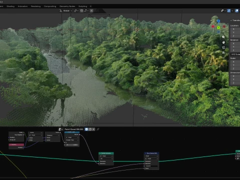 Sri Lanka Jungle river Point Cloud 3D Environment 3D 模型