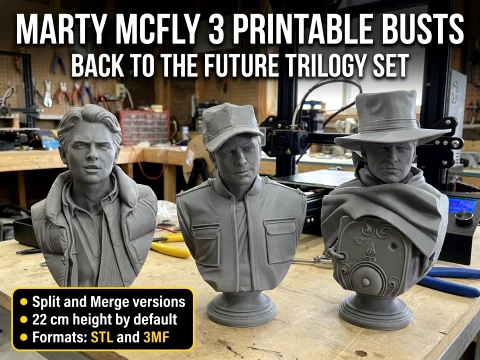 Marty McFly Printable Bust Set 3D Print Model