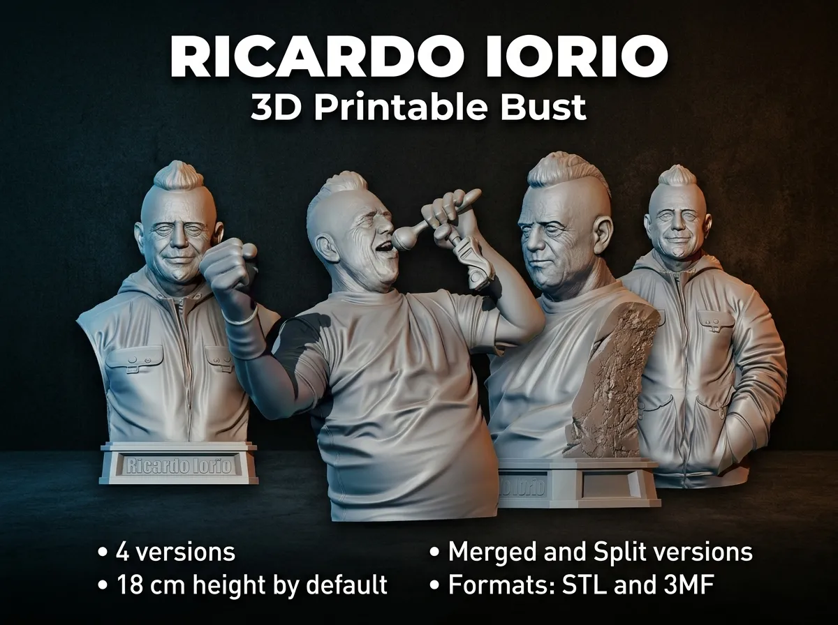 Ricardo Iorio 3D Printable Bust 3D Print Model .c4d .max .obj .3ds .fbx .stl .blend 