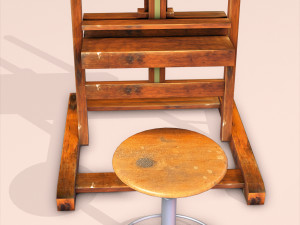 painting easel-and-stool 3D Model