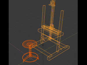 painting easel-and-stool 3D Model