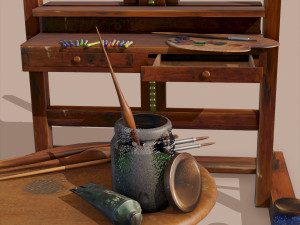 painting set 3D मॉडल