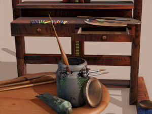 painting set 3D मॉडल