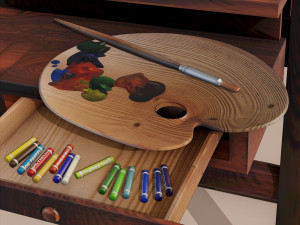 painting set 3D मॉडल