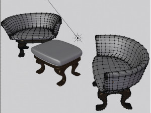 harmchairs - living room 3D 모델