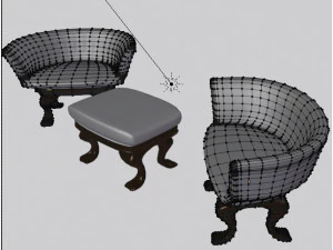 harmchairs - living room 3D Model