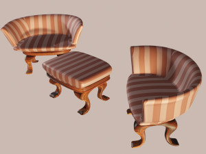 harmchairs - living room 3D 모델