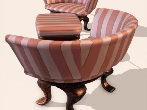 harmchairs - living room 3D Model