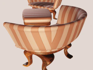 harmchairs - living room 3D Model