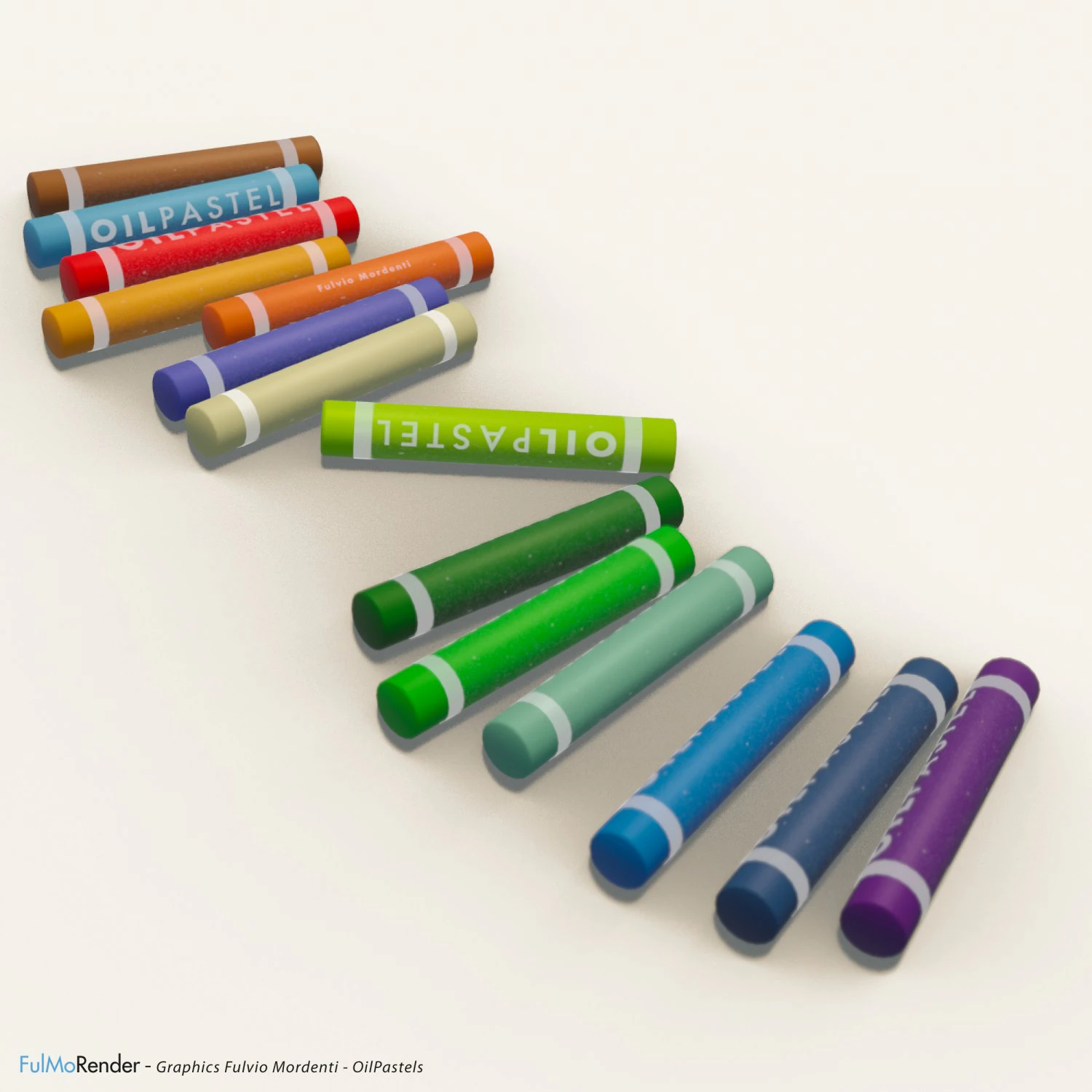 simple oilpastels 3D Model .c4d .max .obj .3ds .fbx .stl .blend 