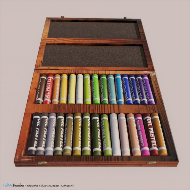 oil pastels 3D Model .c4d .max .obj .3ds .fbx .stl .blend 
