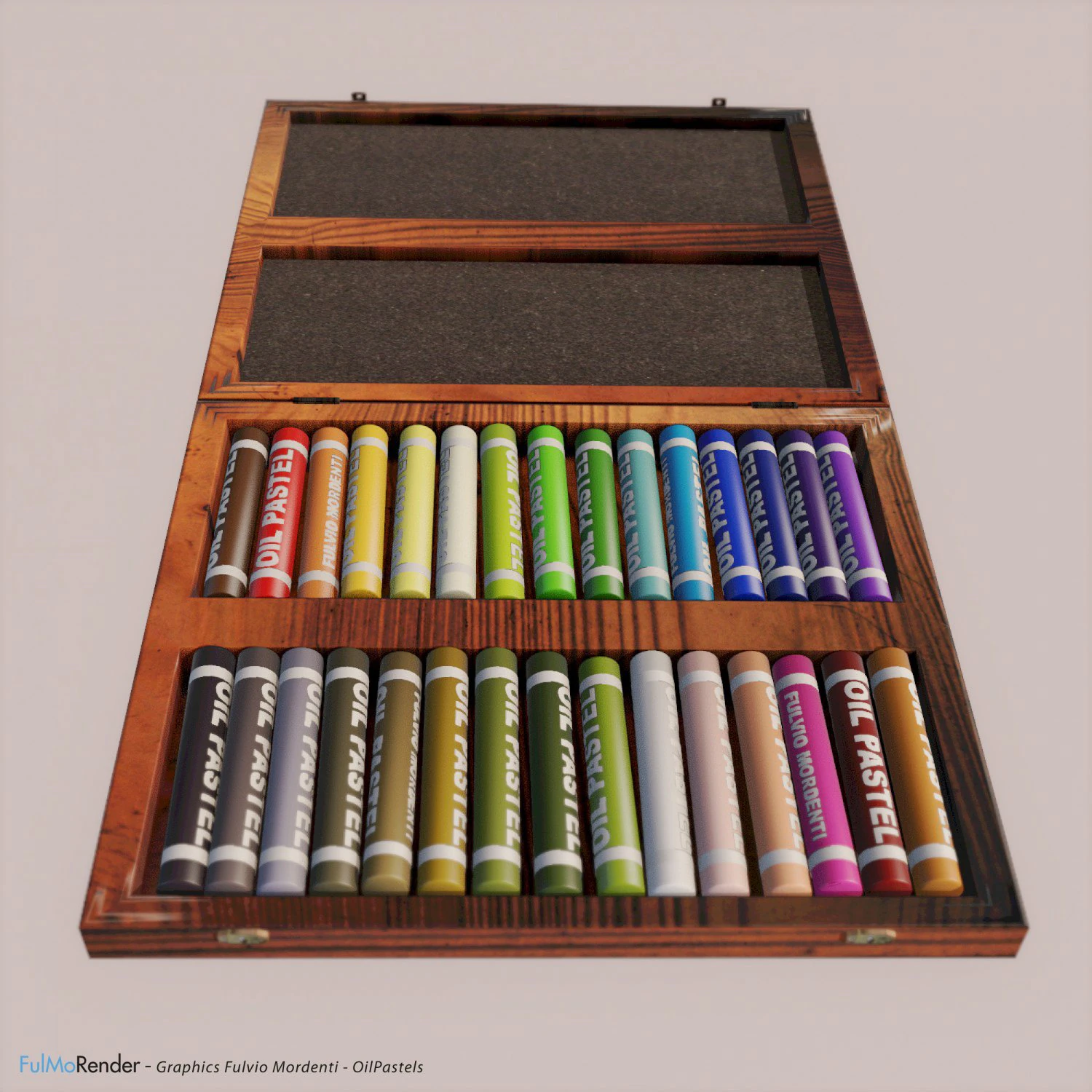 oil pastels 3D Model .c4d .max .obj .3ds .fbx .stl .blend