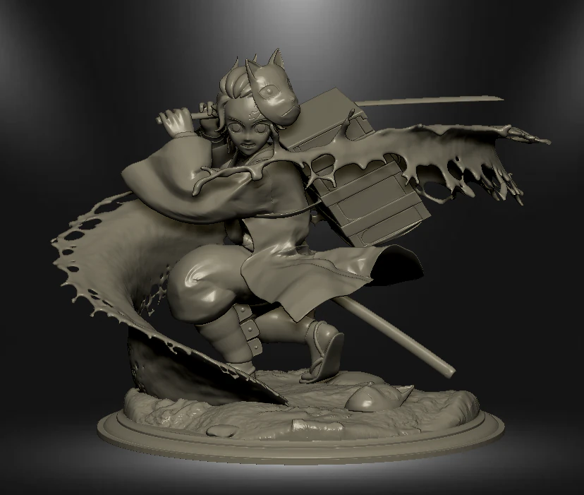 카마도 탄지로 - 악마 학살자 3D 프린트 모델 .c4d .max .obj .3ds .fbx .stl .blend 