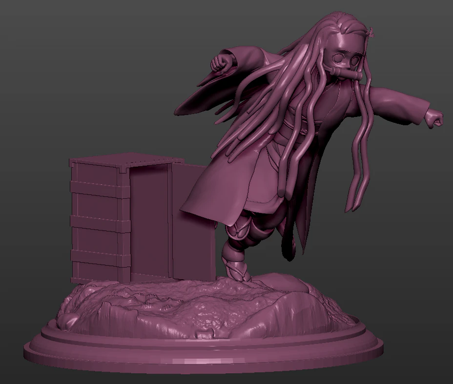 Nezuko Kamado 3D Print Model .c4d .max .obj .3ds .fbx .stl .blend