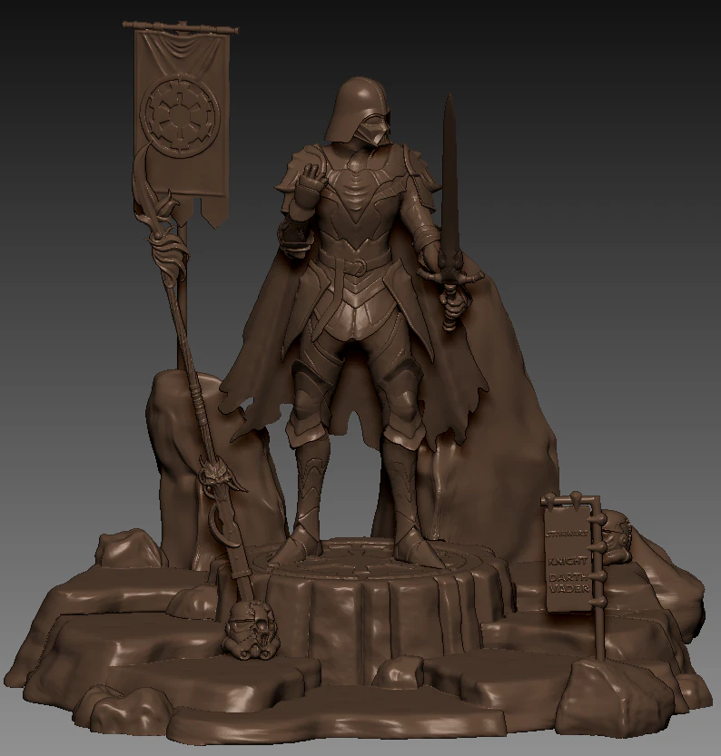 Darth Vader Knight 3D Print Model .c4d .max .obj .3ds .fbx .stl .blend 