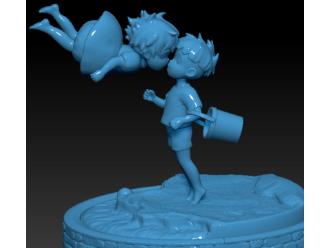 Ponyo and Sasuke 3D Print Model