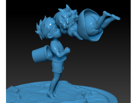 Ponyo and Sasuke 3D Print Model