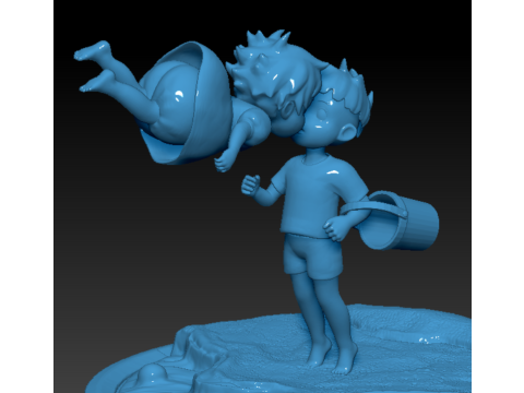 Ponyo and Sasuke 3D Print Model